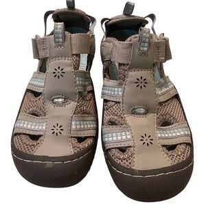 J‎ Sport by Jambu Taupe Gray Adjustable Strap Sandals Women's Comfort Shoes